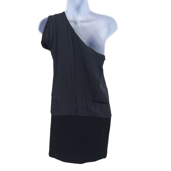 Theory Sharin black silk one shoulder dress women's Size 4 Quiet Luxury matrix - Picture 3 of 10